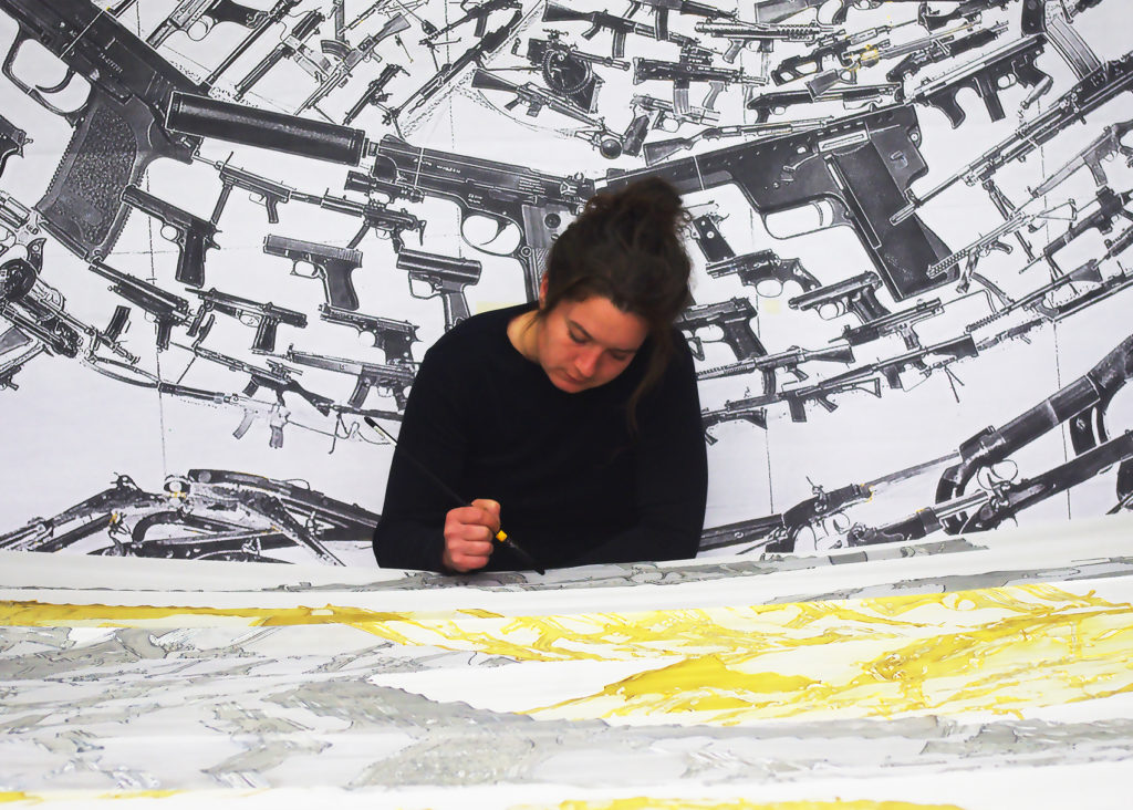 Emily E. Erb at work in her studio